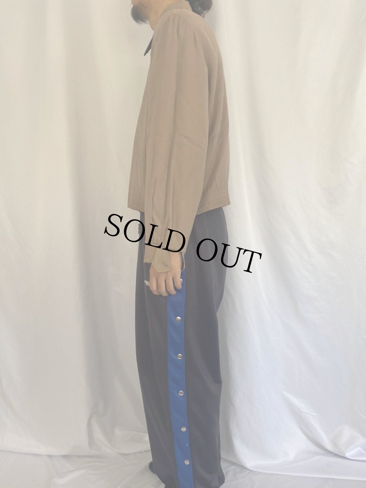 画像6: 50's 絣柄×フラップポケット リバーシブル レーヨンギャバジンジャケット (6)