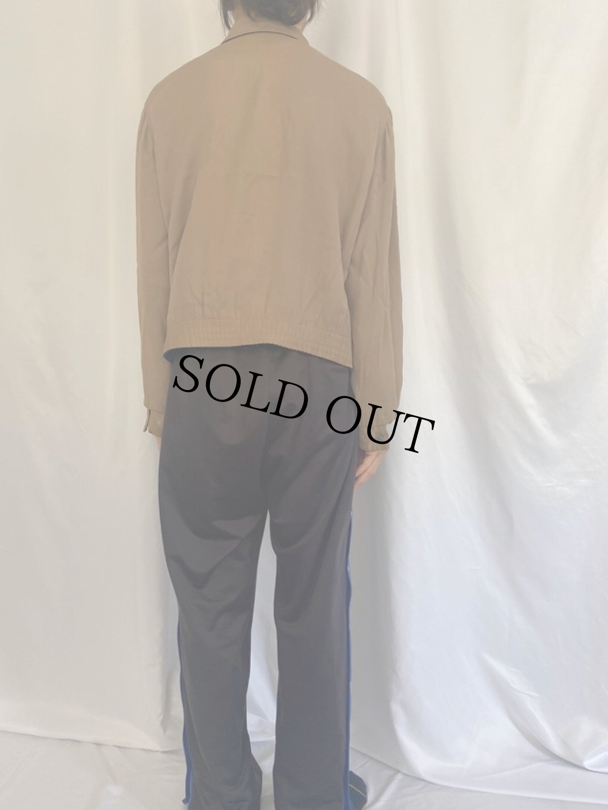 画像7: 50's 絣柄×フラップポケット リバーシブル レーヨンギャバジンジャケット (7)