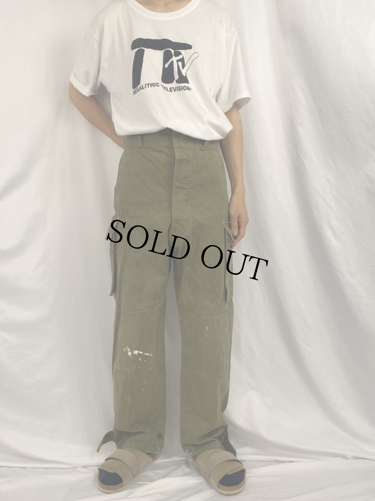 画像2: 50's French Army M-47前期 カーゴパンツ W35 (2)