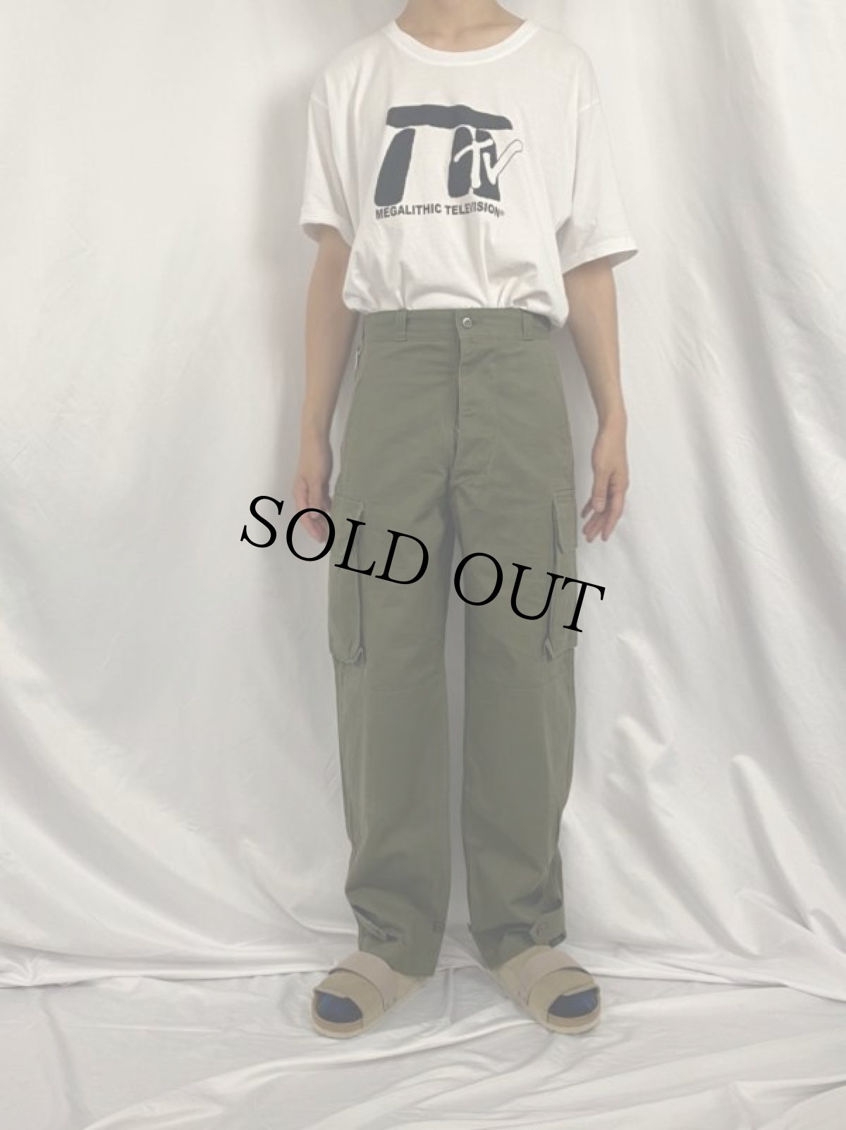 画像2: 50's French Army M-47後期 カーゴパンツ W30 (2)