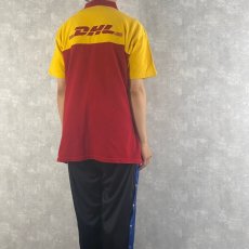 画像4: DHL 企業ロゴ刺繍 ツートーン ポロシャツ (4)