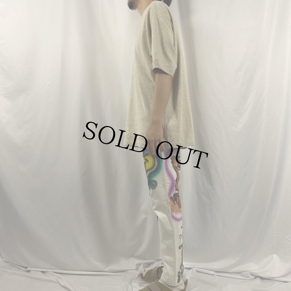 画像3: GUESS USA製 "ロードランナー" ハンドペイントデニムパンツ W28 (3)