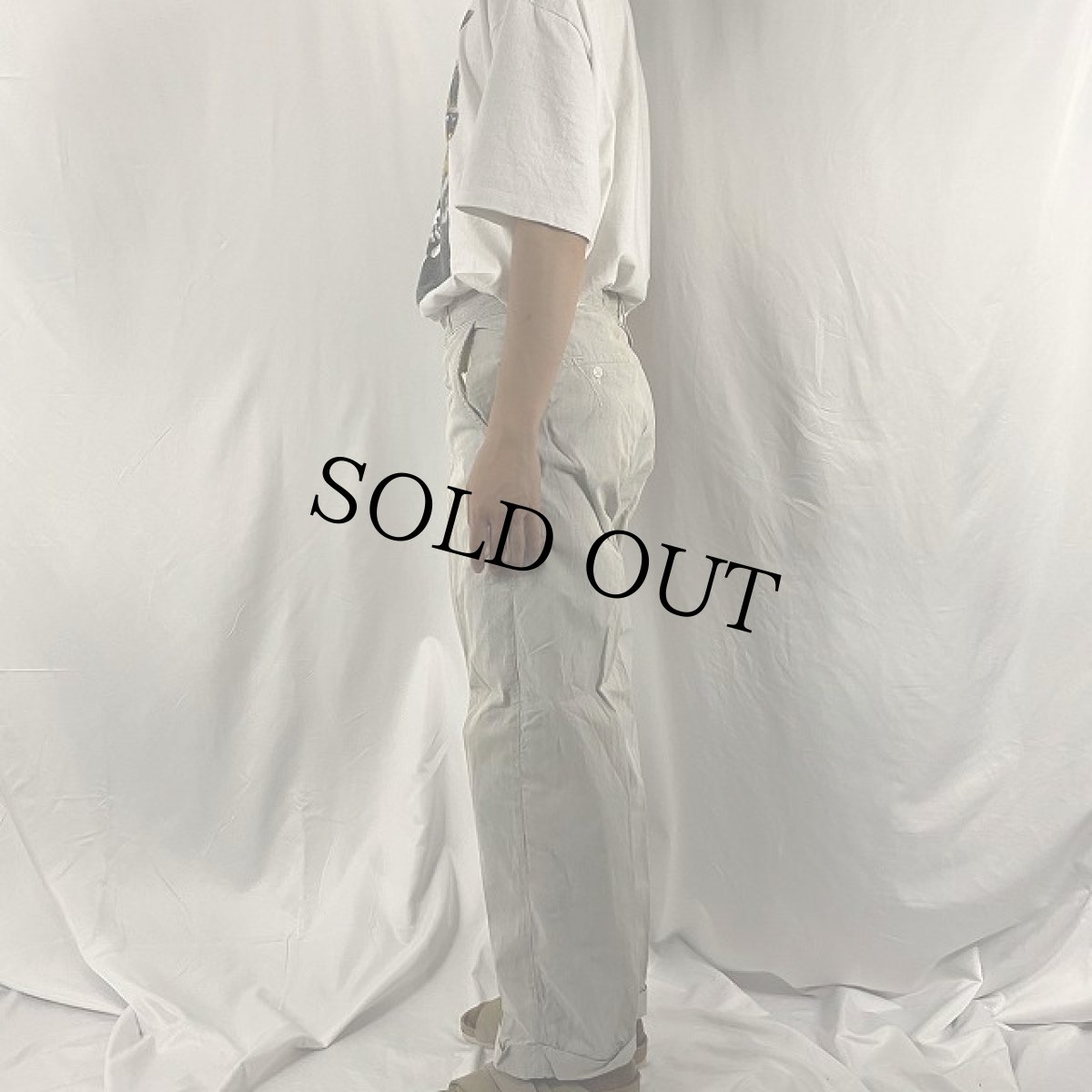 画像3: 40's DUBBLE WARE ストライプ柄 コットンスラックス W32 (3)