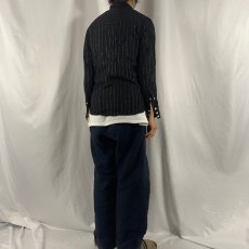 画像4: 50〜60's MILLER ストライプ柄×柄織り レーヨンウエスタンシャツ BLACK (4)