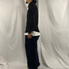 画像3: 50〜60's MILLER ストライプ柄×柄織り レーヨンウエスタンシャツ BLACK (3)