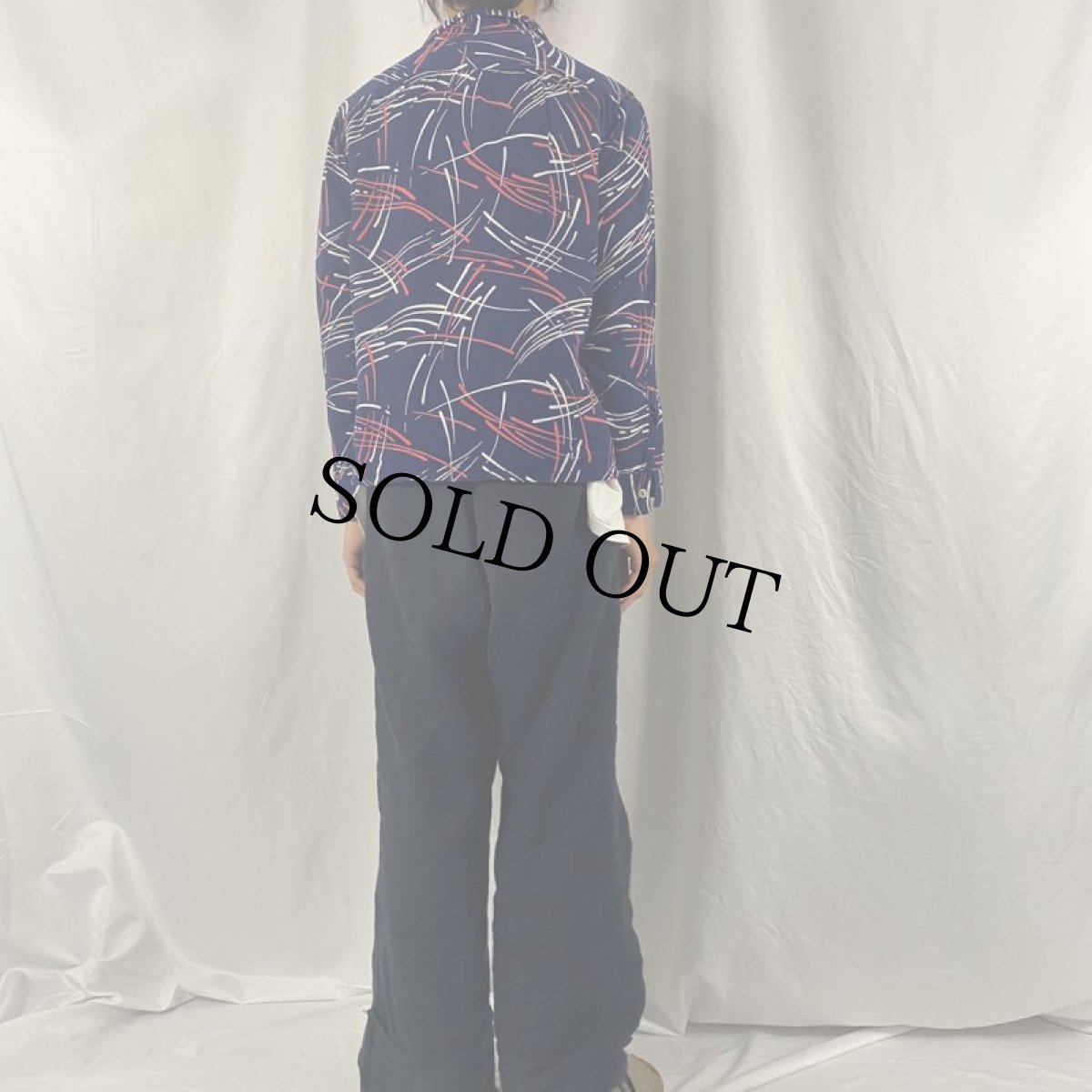 画像4: 50's Van Heusen アトミックタイプ柄 オープンカラーレーヨンシャツ M (4)