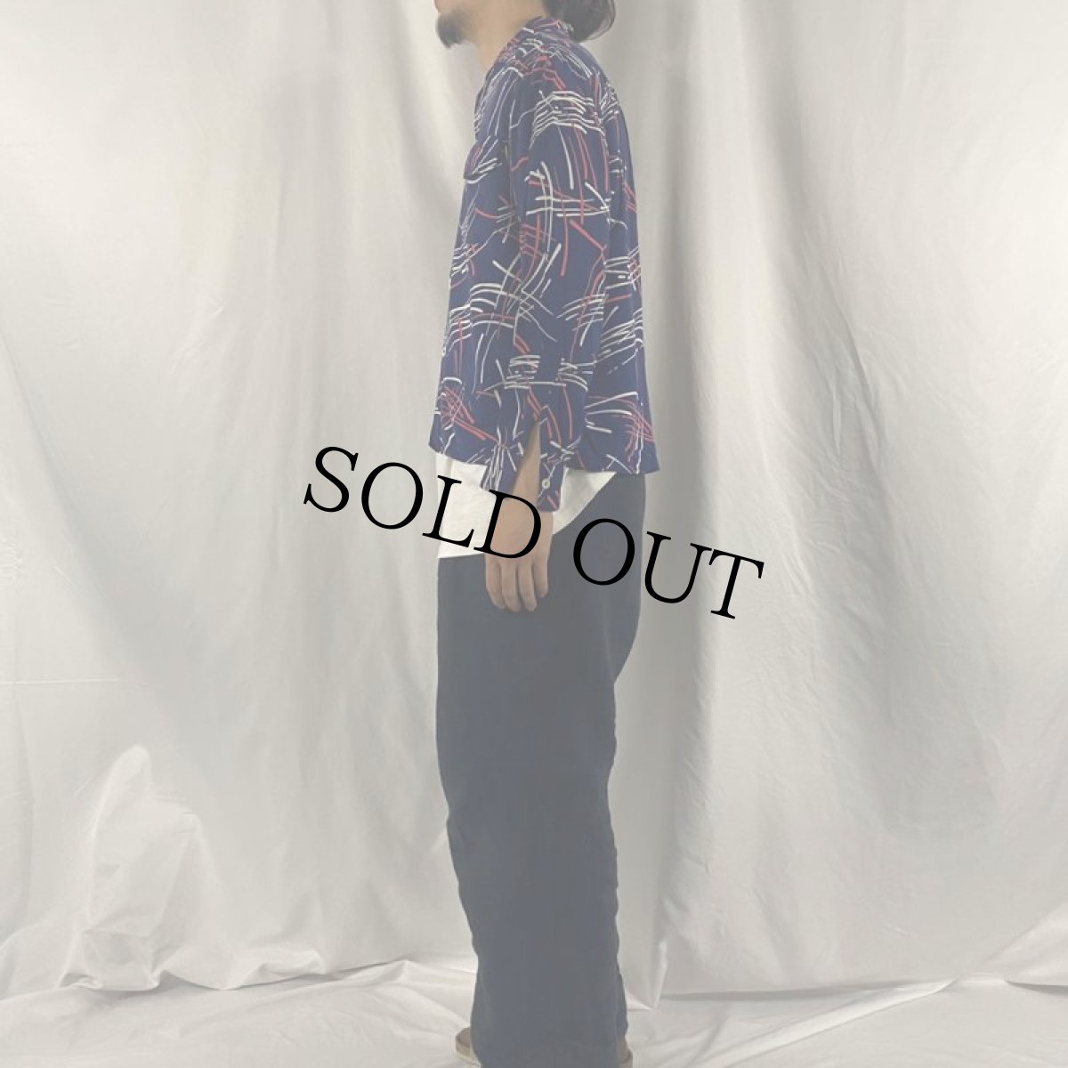 画像3: 50's Van Heusen アトミックタイプ柄 オープンカラーレーヨンシャツ M (3)