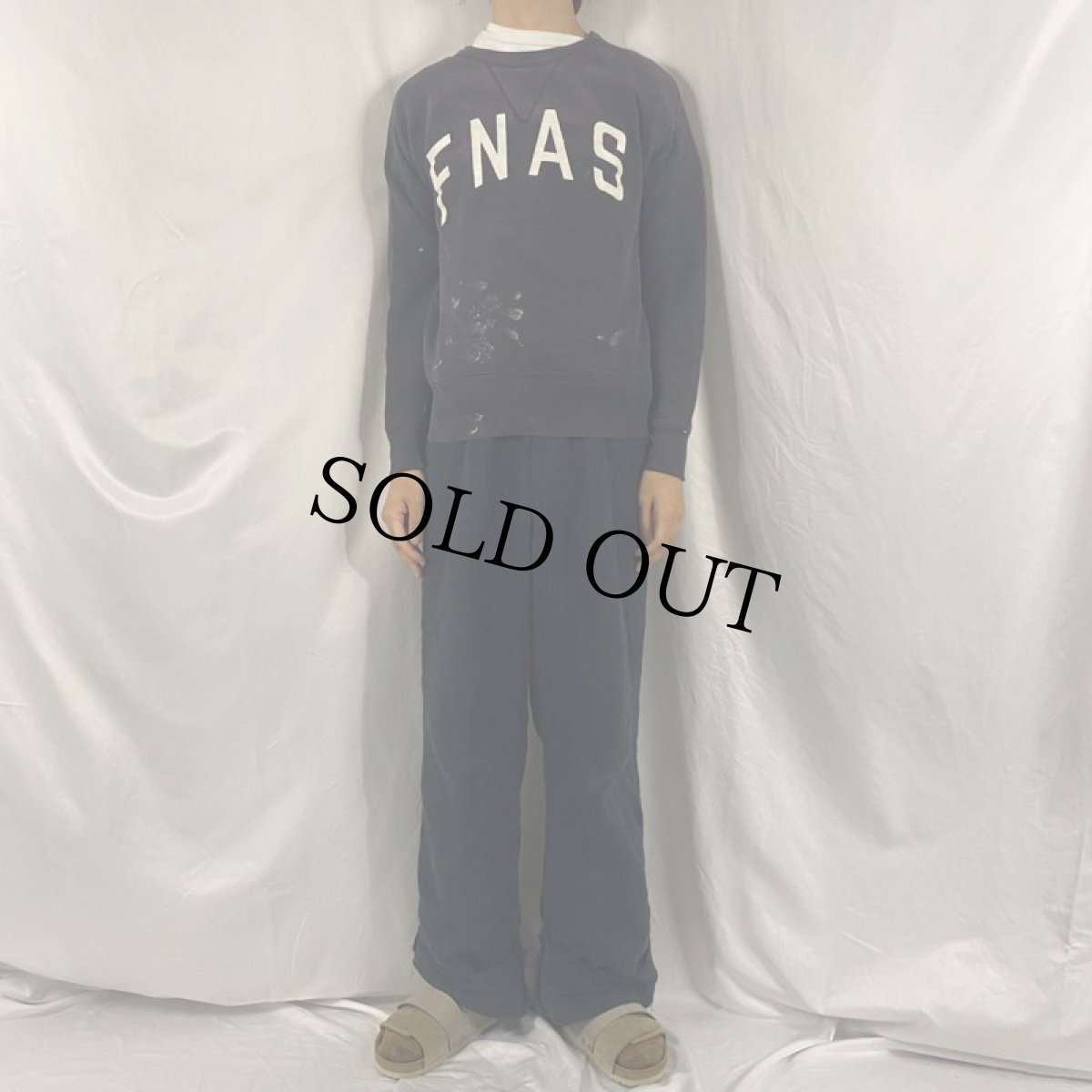 画像2: 50's BRENT "FNAS" 前V フリーダムスリーブスウェット M (2)