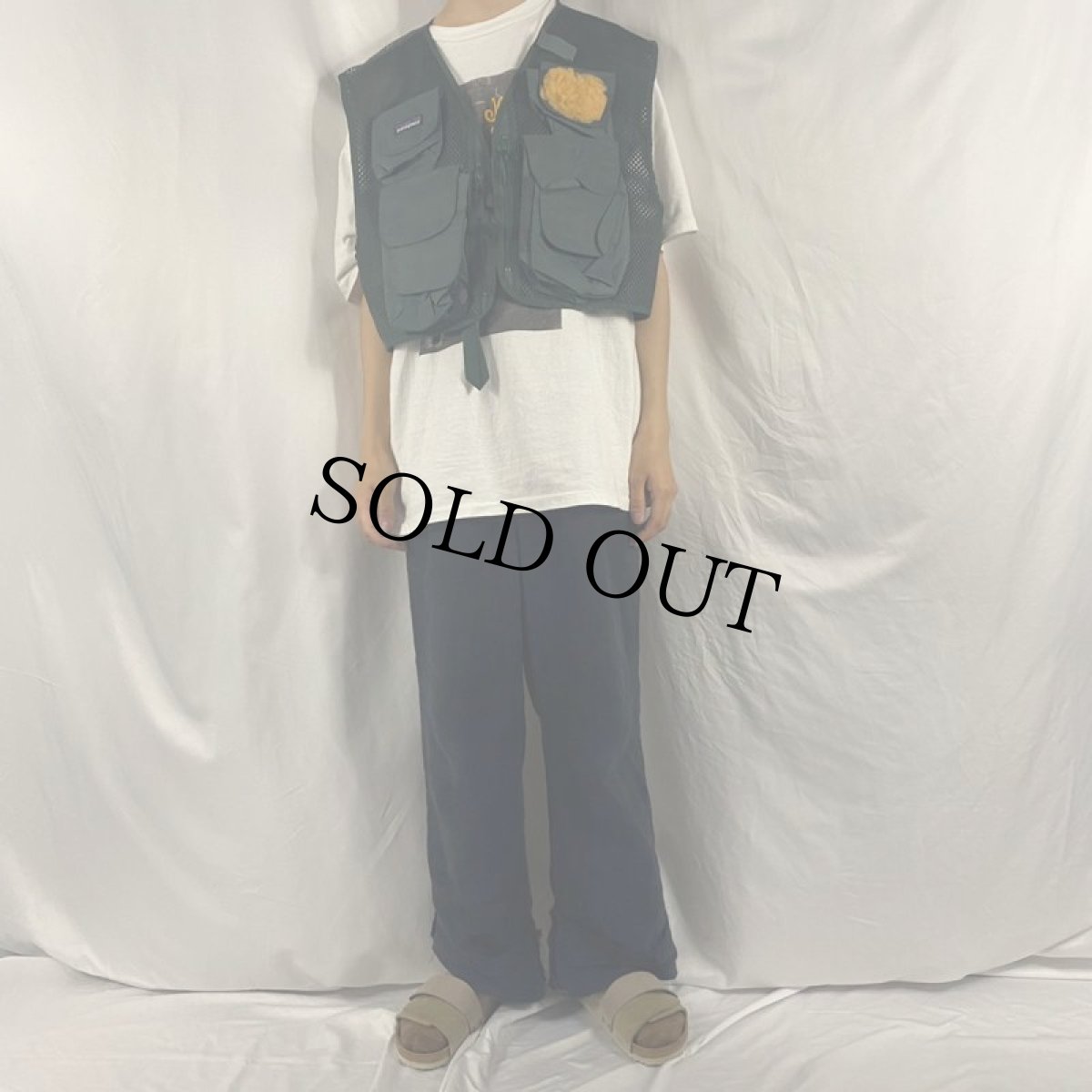 画像2: 90's Patagonia 雪無しタグ メッシュフィッシングベスト XXL (2)