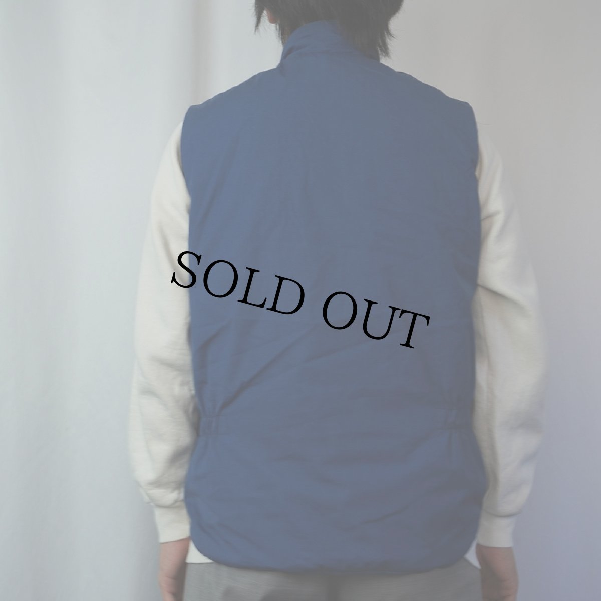 画像3: 80〜90's PEAK1 USA製 ポリエステル×コットン 中綿入りベスト NAVY SIZE C (3)