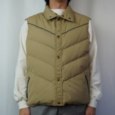 画像2: 80's Woolrich USA製 ポリエステル×コットン ダウンベスト L (2)