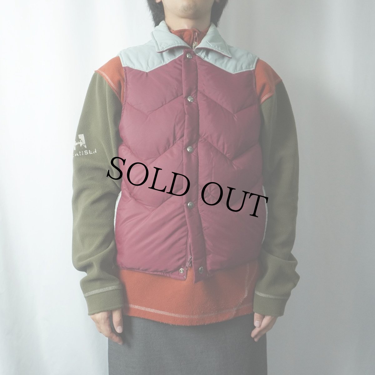 画像2: 80's Woolrich ウエスタンダウンベスト (2)