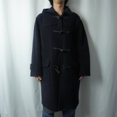 画像2: 80's Gloverall ENGLAND製 ヘリンボーン ウールダッフルコート NAVY SIZE38 (2)