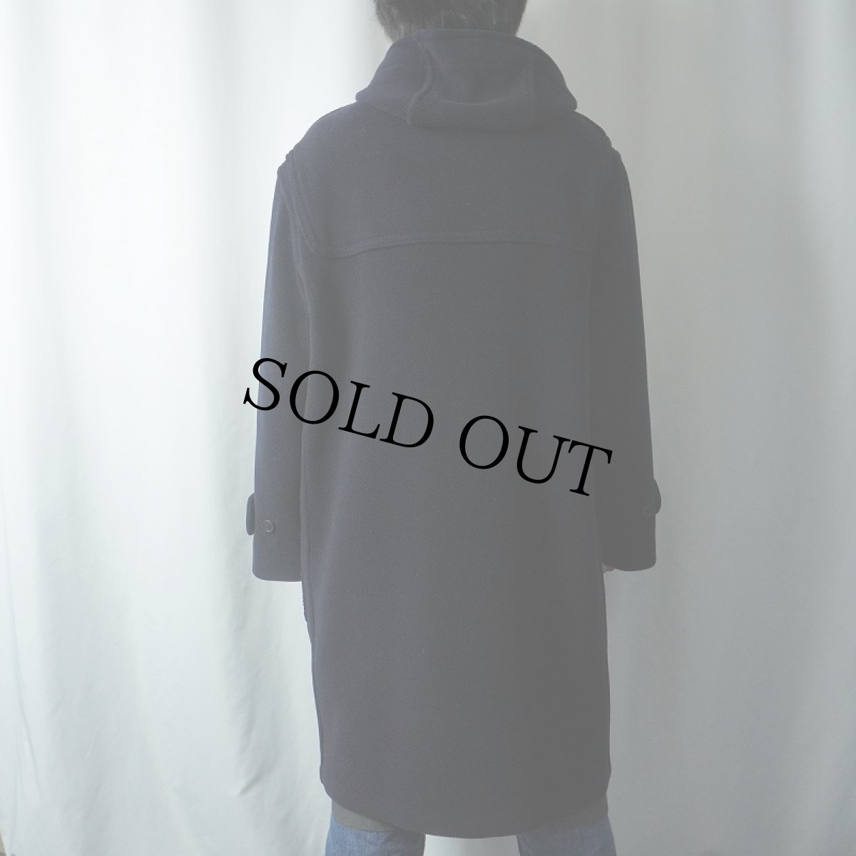 画像3: 80's Gloverall ENGLAND製 ヘリンボーン ウールダッフルコート NAVY SIZE38 (3)