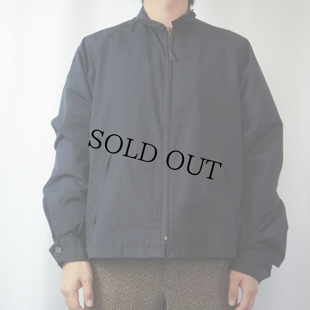 画像2: 60〜70's English Squire ボアライナー付き ポリエステル×コットン スイングトップ NAVY SIZE42 (2)