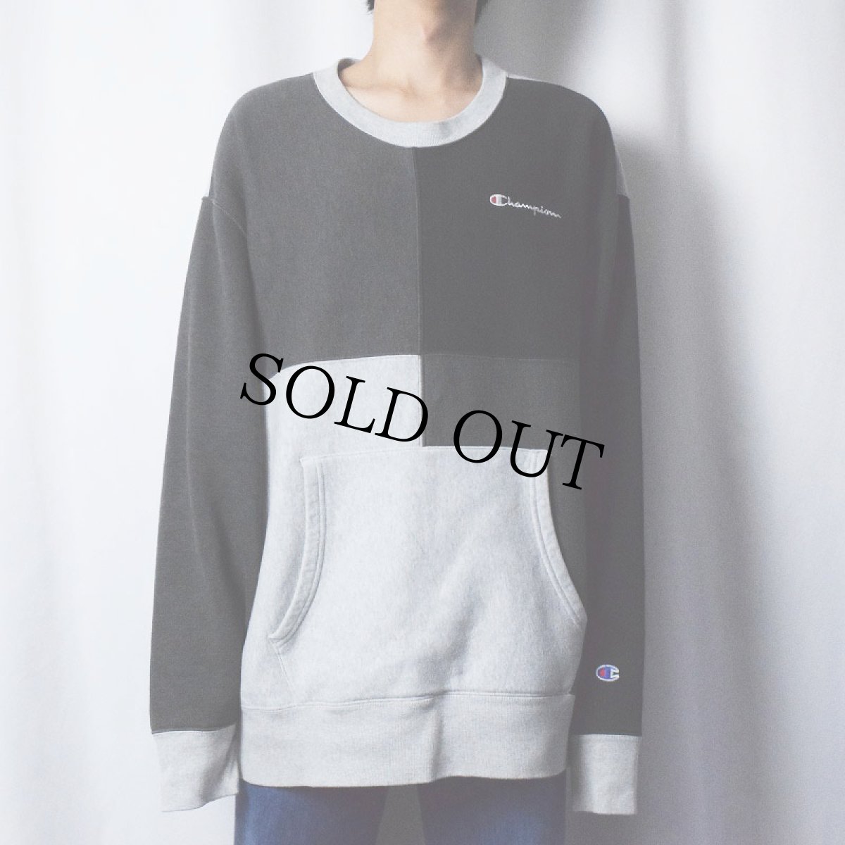 画像2: Champion REVERSE WEAVE クレイジーパターン ロゴ刺繍スウェット 2XL (2)