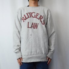 画像2: 80's Champion REVERSE WEAVE USA製 トリコタグ "RUTGERS LAW" プリントスウェット XL (2)