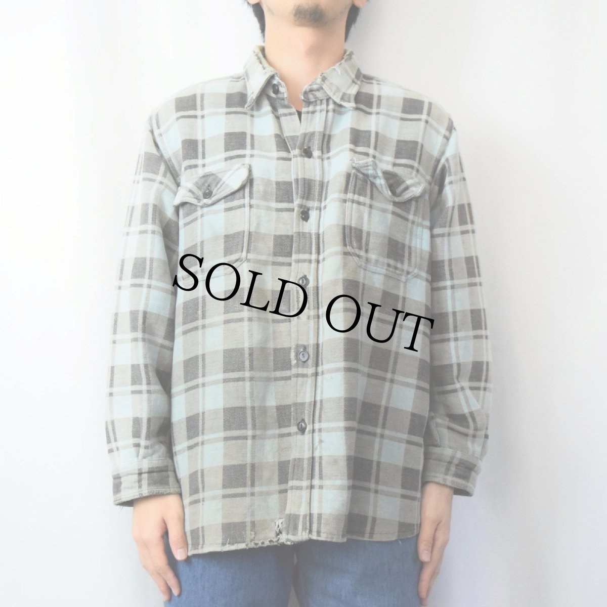 画像2: 80's 錦標 Champion チェック柄 ネルシャツ SIZE17 (2)