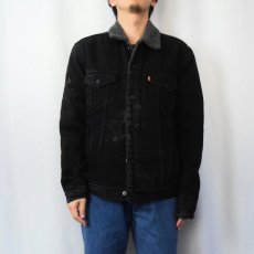 画像2: Levi's デニムボアジャケット BLACK M (2)