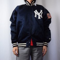 画像4: 80〜90's MLB "New York Yankees" USA製 ロゴワッペン付き ナイロンスタジャン NAVY XL (4)