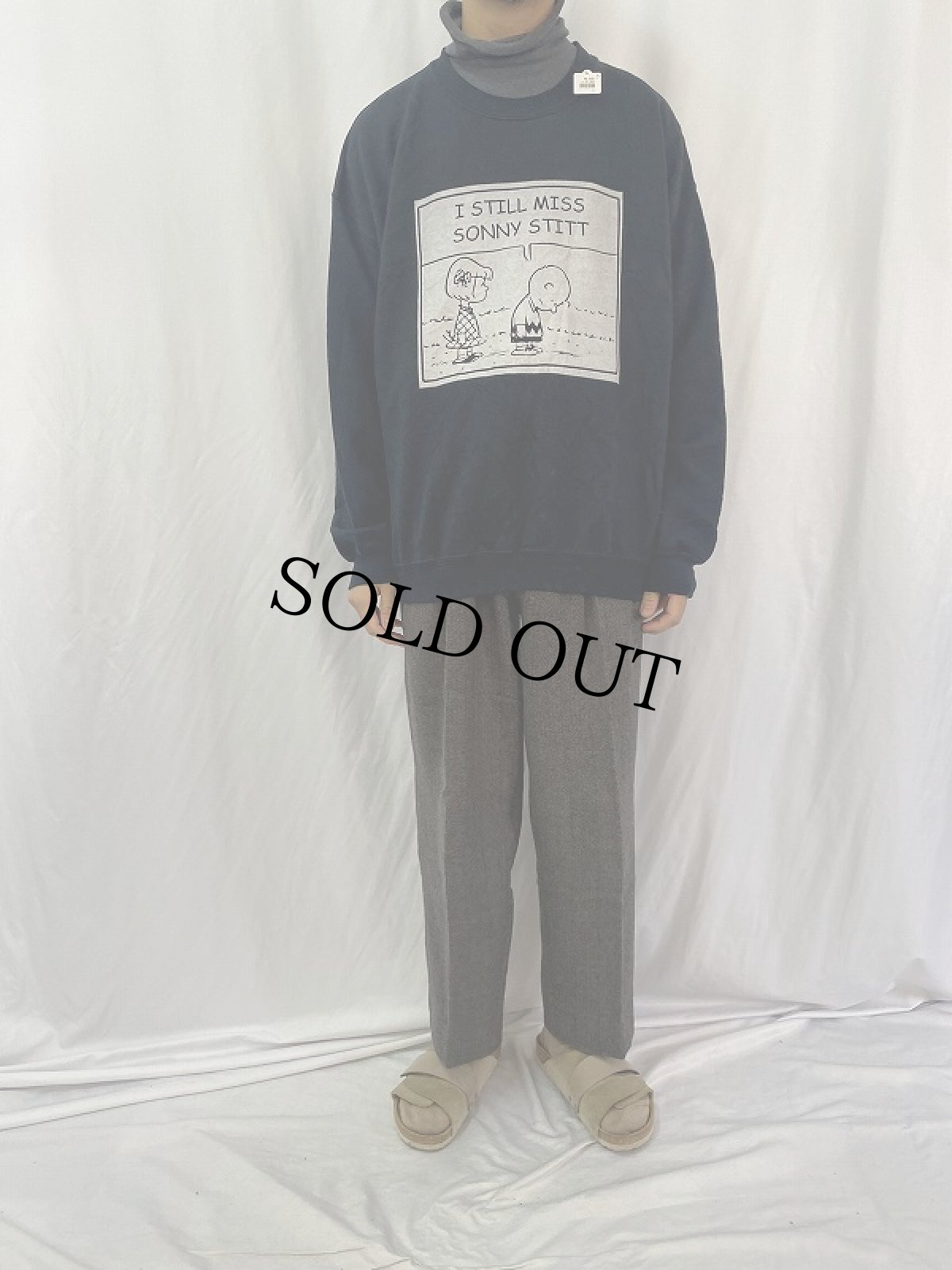 画像2: SNOOPY キャラクターイラストプリントスウェット BLACK XL (2)