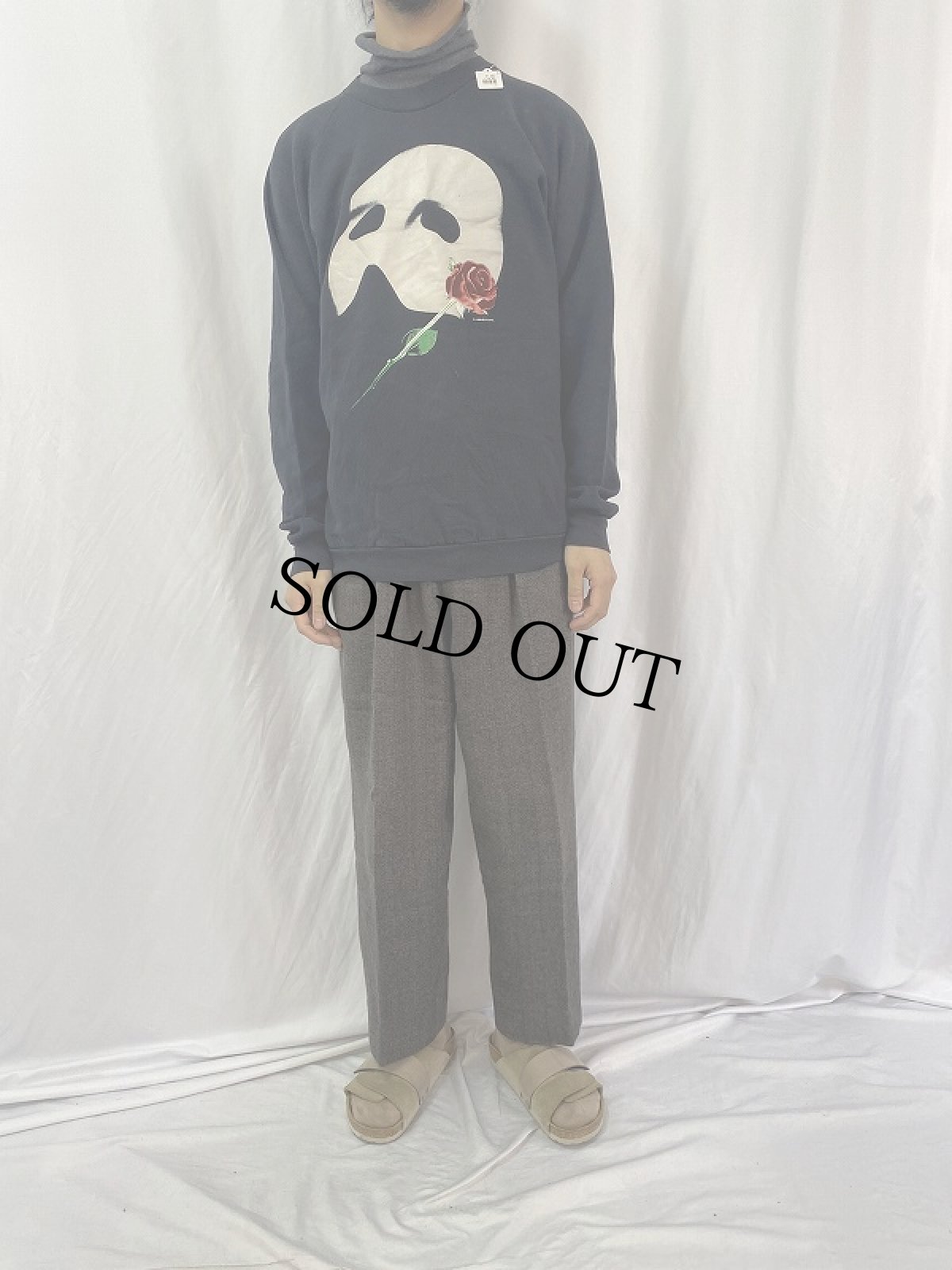 画像2: 80's The PHANTOM of the OPERA ミュージカルプリントスウェット BLACK (2)