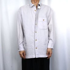 画像2: ISSEY MIYAKE ダブルフェイス コットンシャツ M (2)