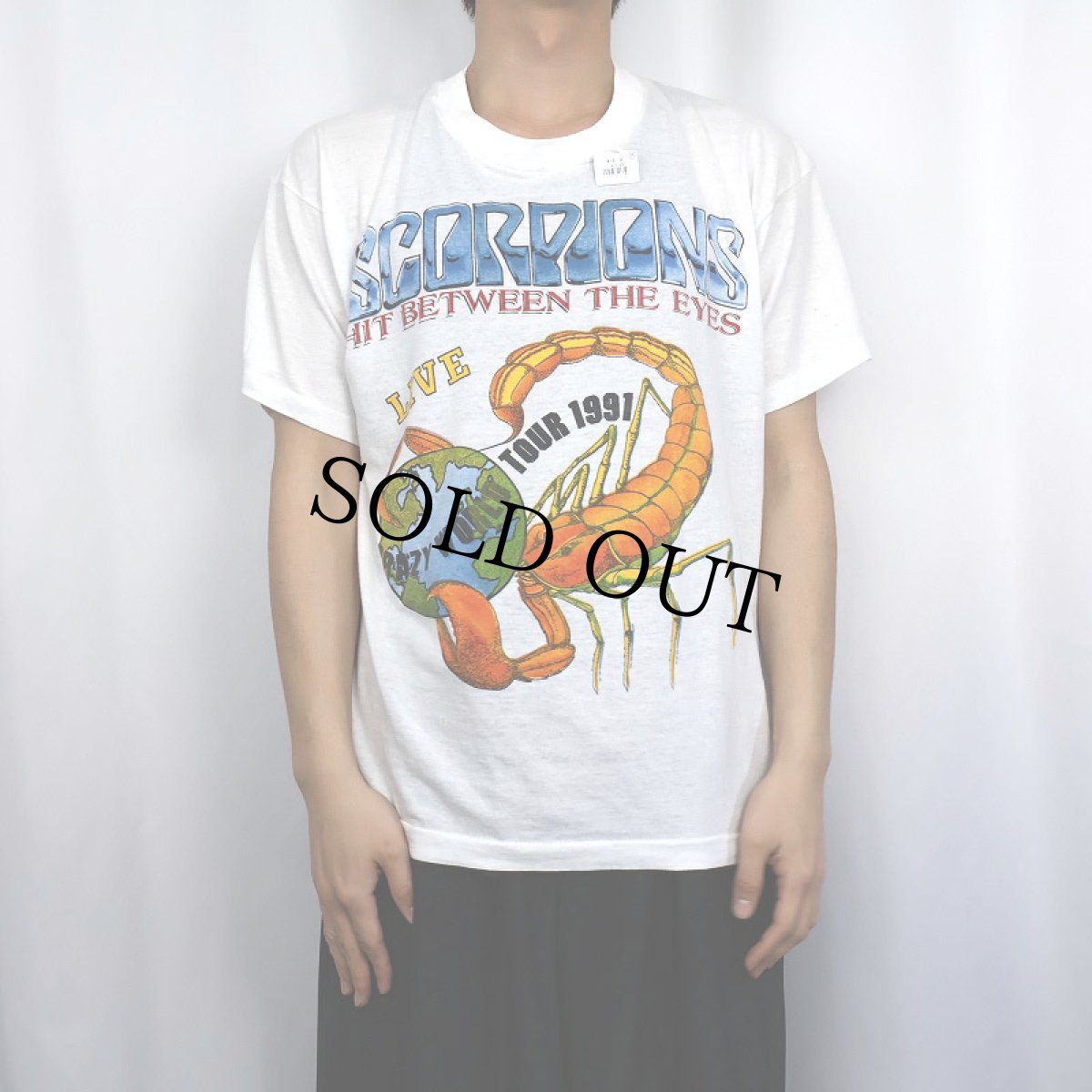 画像3: 90's SCORPIONS USA製 "CRAZY WORLD TOUR" ヘヴィメタルバンドツアーTシャツ XL (3)