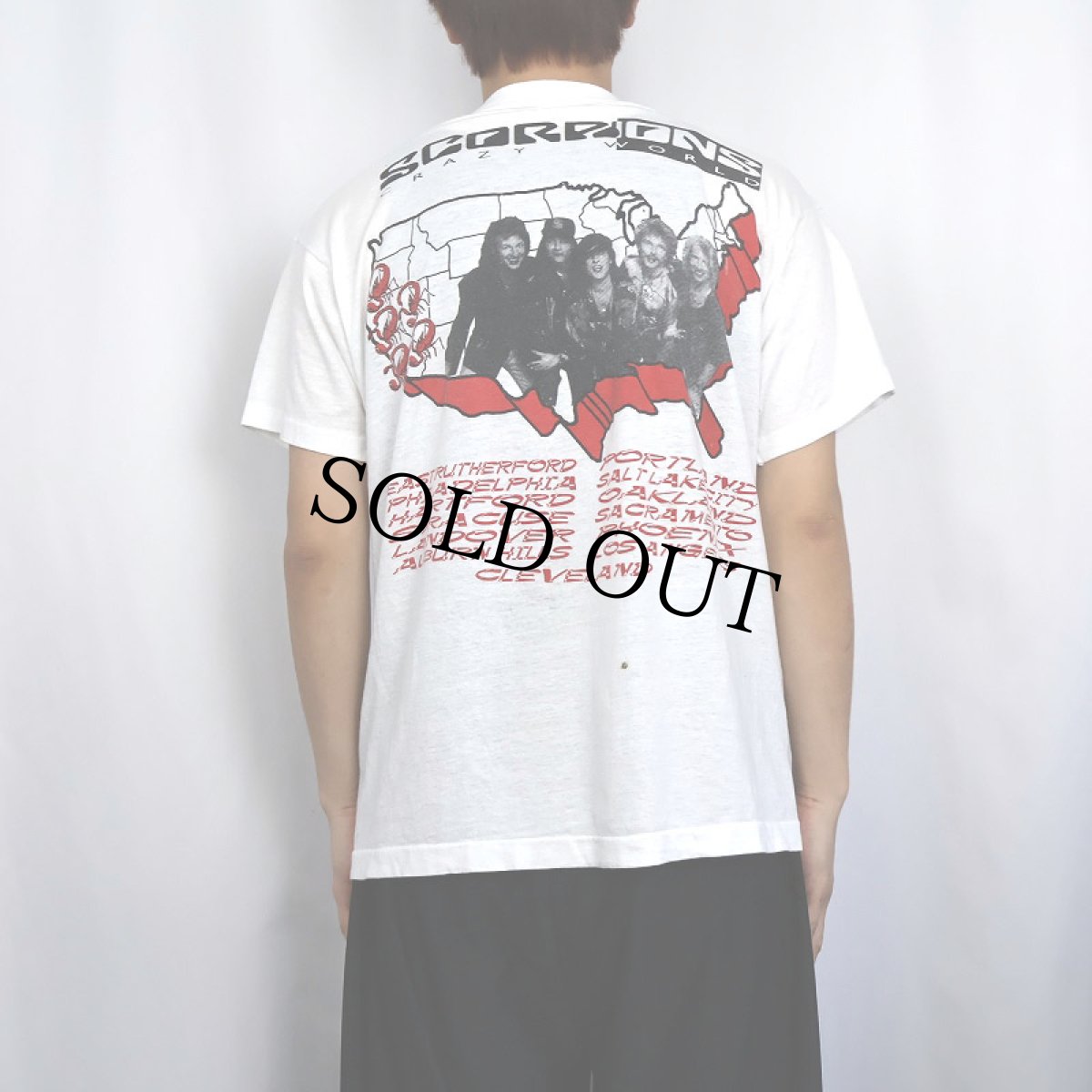 画像4: 90's SCORPIONS USA製 "CRAZY WORLD TOUR" ヘヴィメタルバンドツアーTシャツ XL (4)