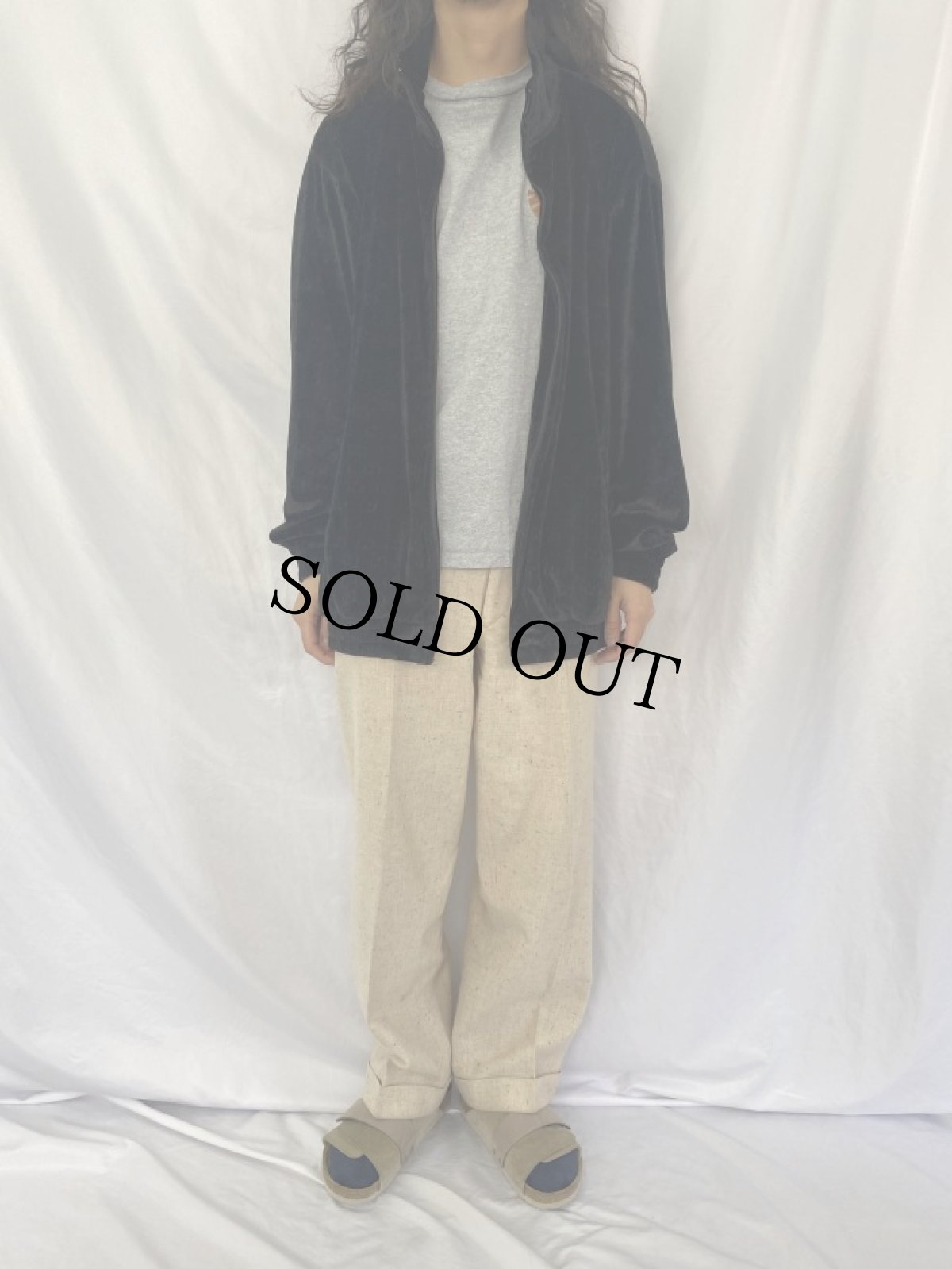 画像2: ブートGUCCI ITALY製 GG柄 ベロアジップジャケット XXL (2)