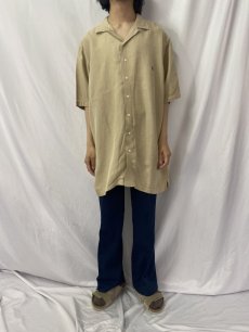 画像2: POLO Ralph Lauren リネン×シルク オープンカラーシャツ XLT (2)