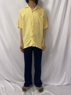 画像2: POLO Ralph Lauren "CALDWELL" シルク×リネン オープンカラーシャツ M (2)