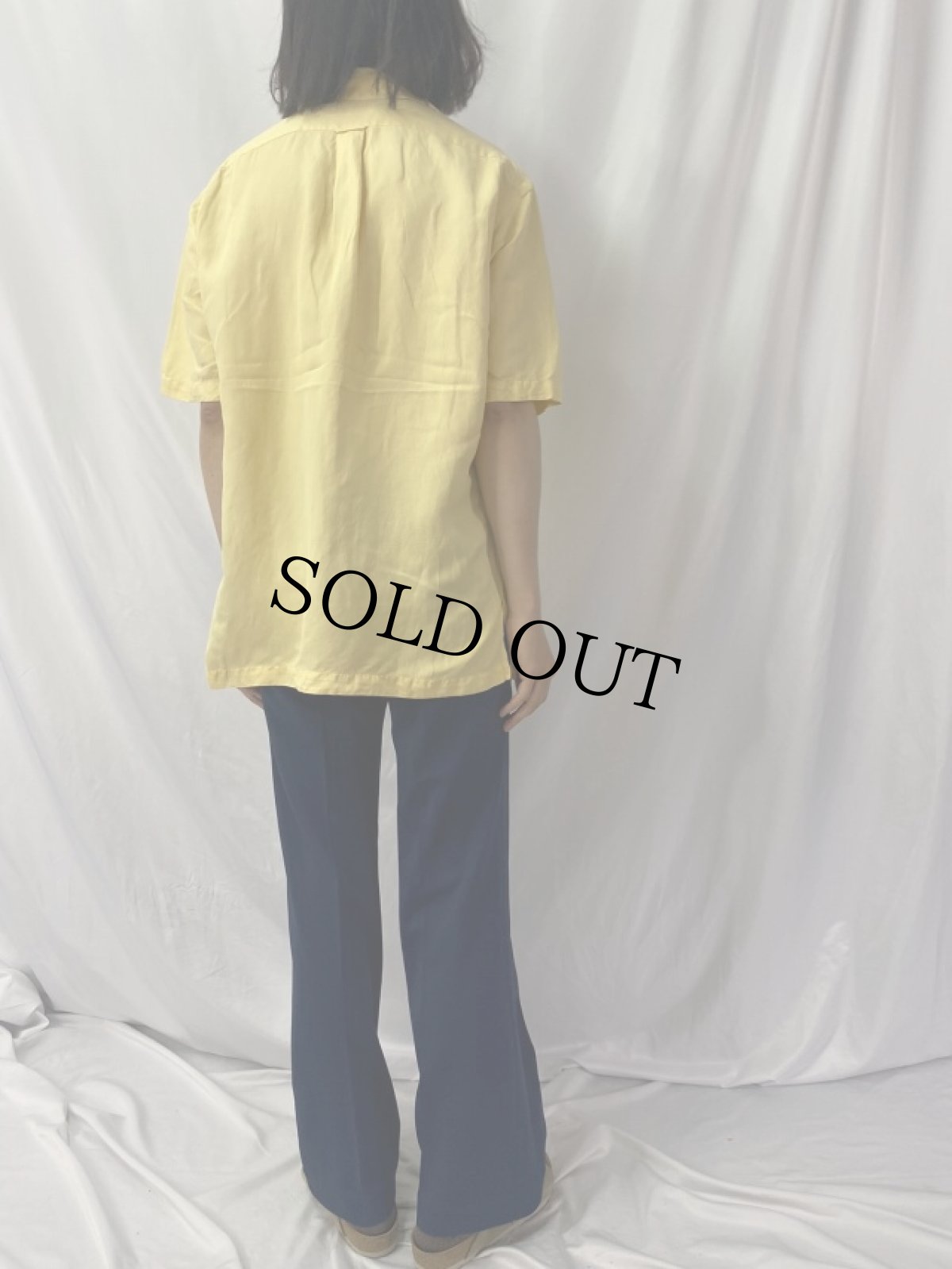 画像4: POLO Ralph Lauren "CALDWELL" シルク×リネン オープンカラーシャツ M (4)