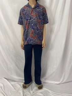 画像2: 90's POLO Ralph Lauren USA製 ペイズリー柄 コットンアロハシャツ M (2)