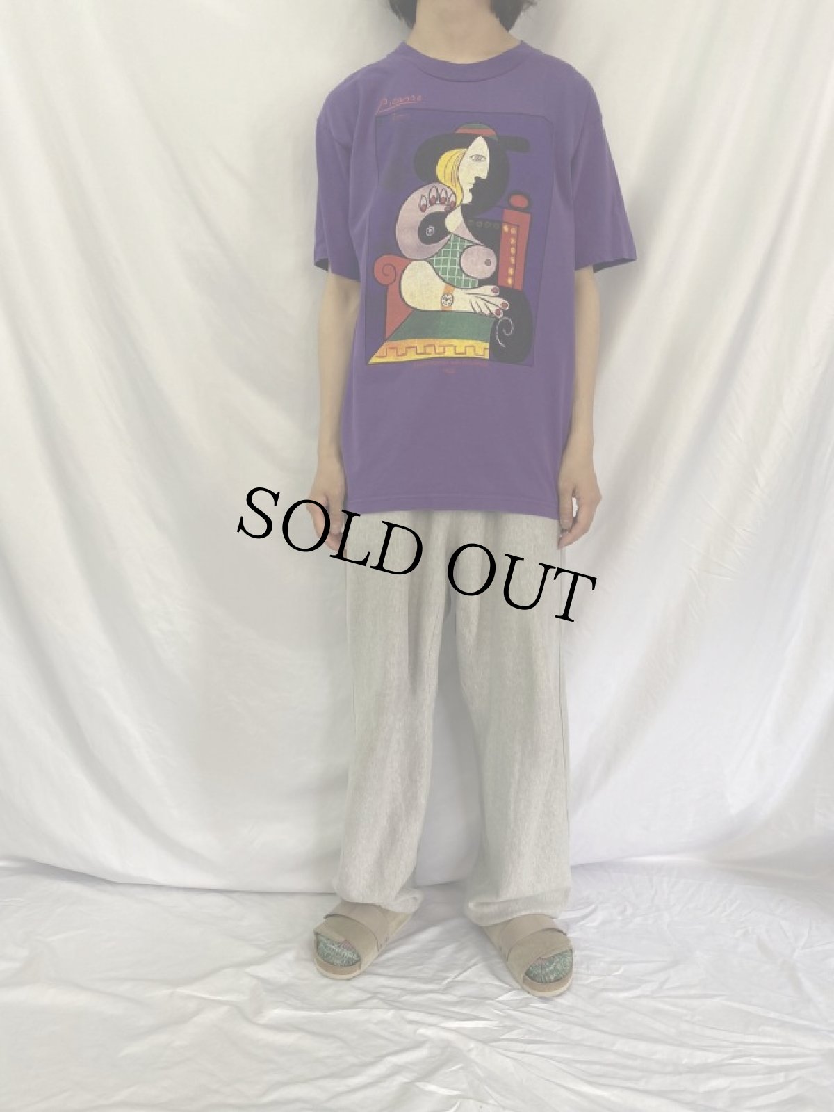 画像3: 90's Pablo Picasso USA製 "Seated Woman with Wrist Watch" アートプリントTシャツ L (3)