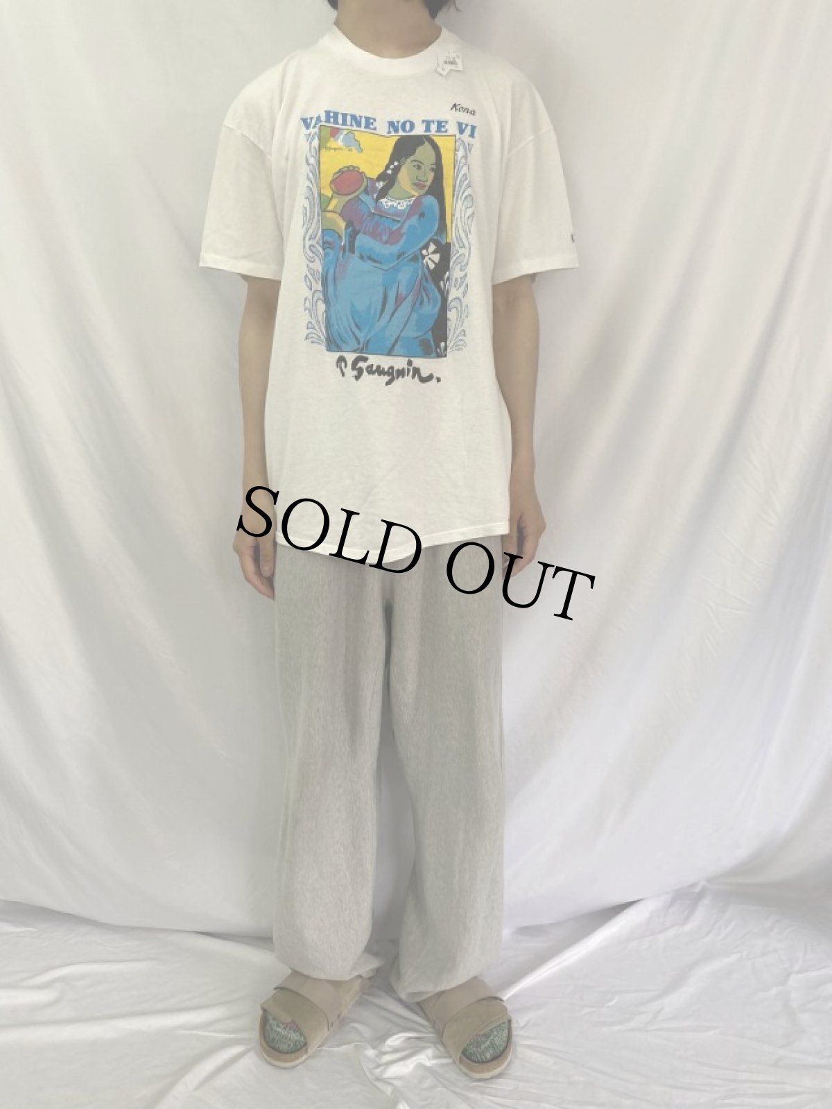 画像2: 80's Paul Gauguin USA製 "Vahine no te vi" アートプリントTシャツ XL (2)