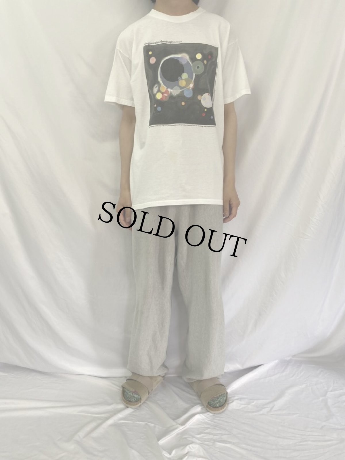 画像2: 2000's Guggenheim Museum Wassily Kandinsky USA製 "Several Circles" アートプリントTシャツ L (2)