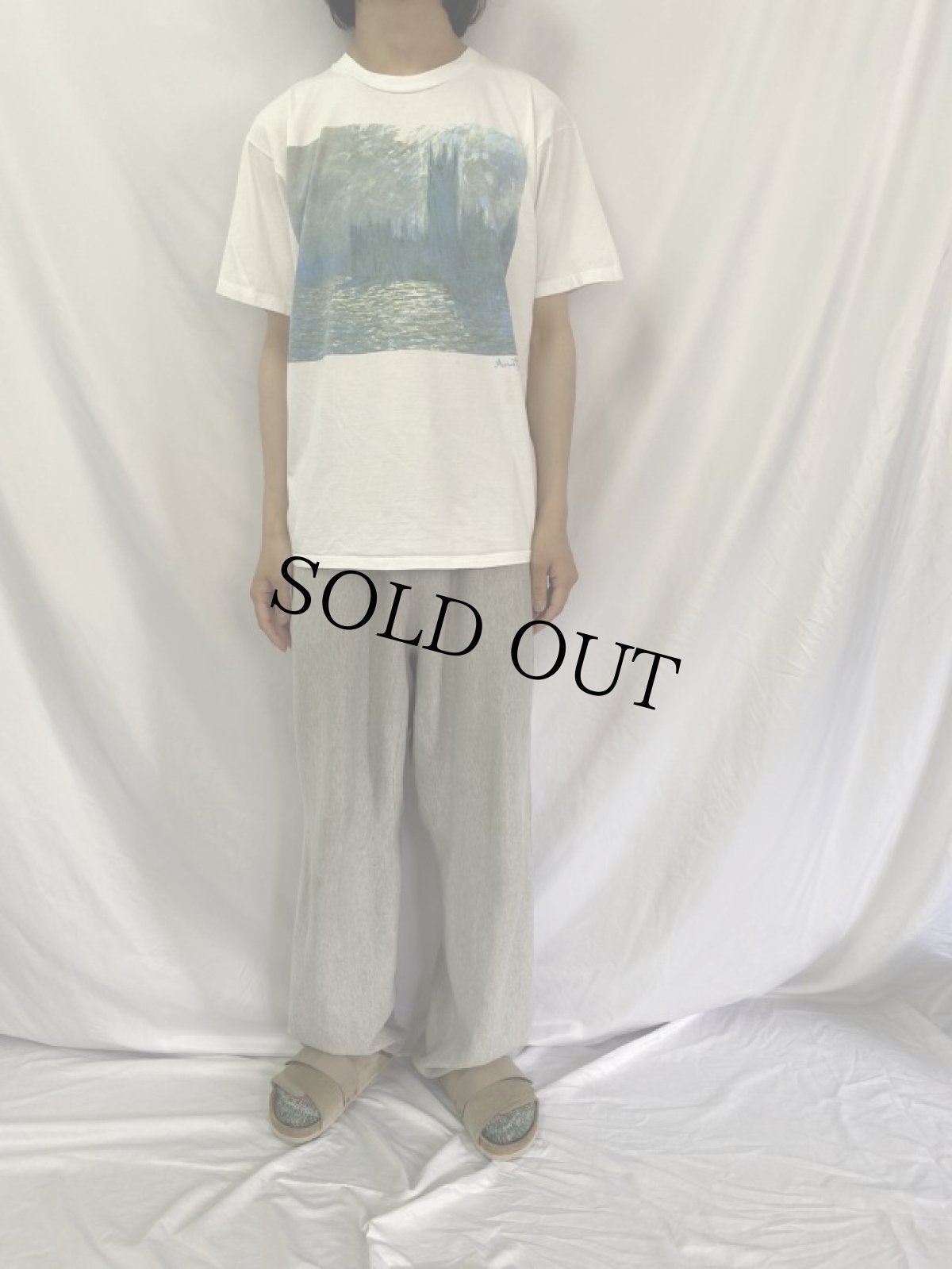 画像2: 90's Claude Monet USA製 "Houses of Parliament" アートプリントTシャツ XL (2)