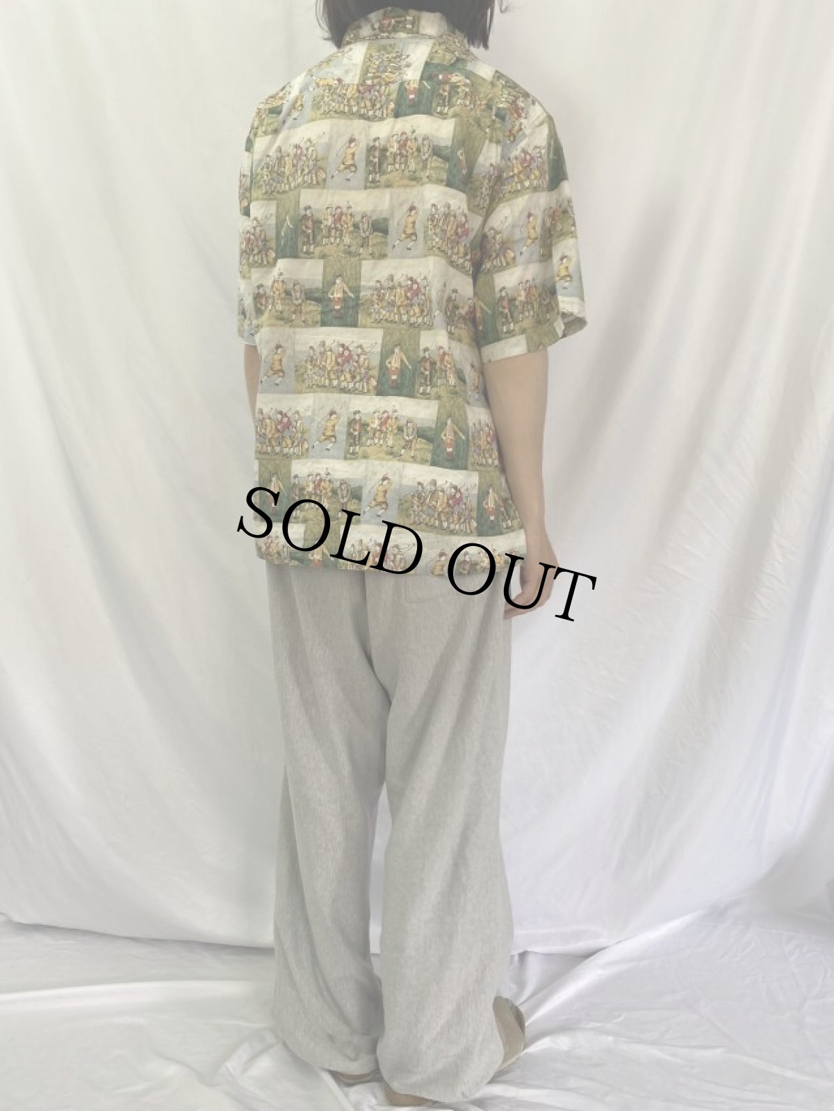 画像4: Guy Buffet Collection by Reyn Spooner アート柄コットンシャツ L (4)