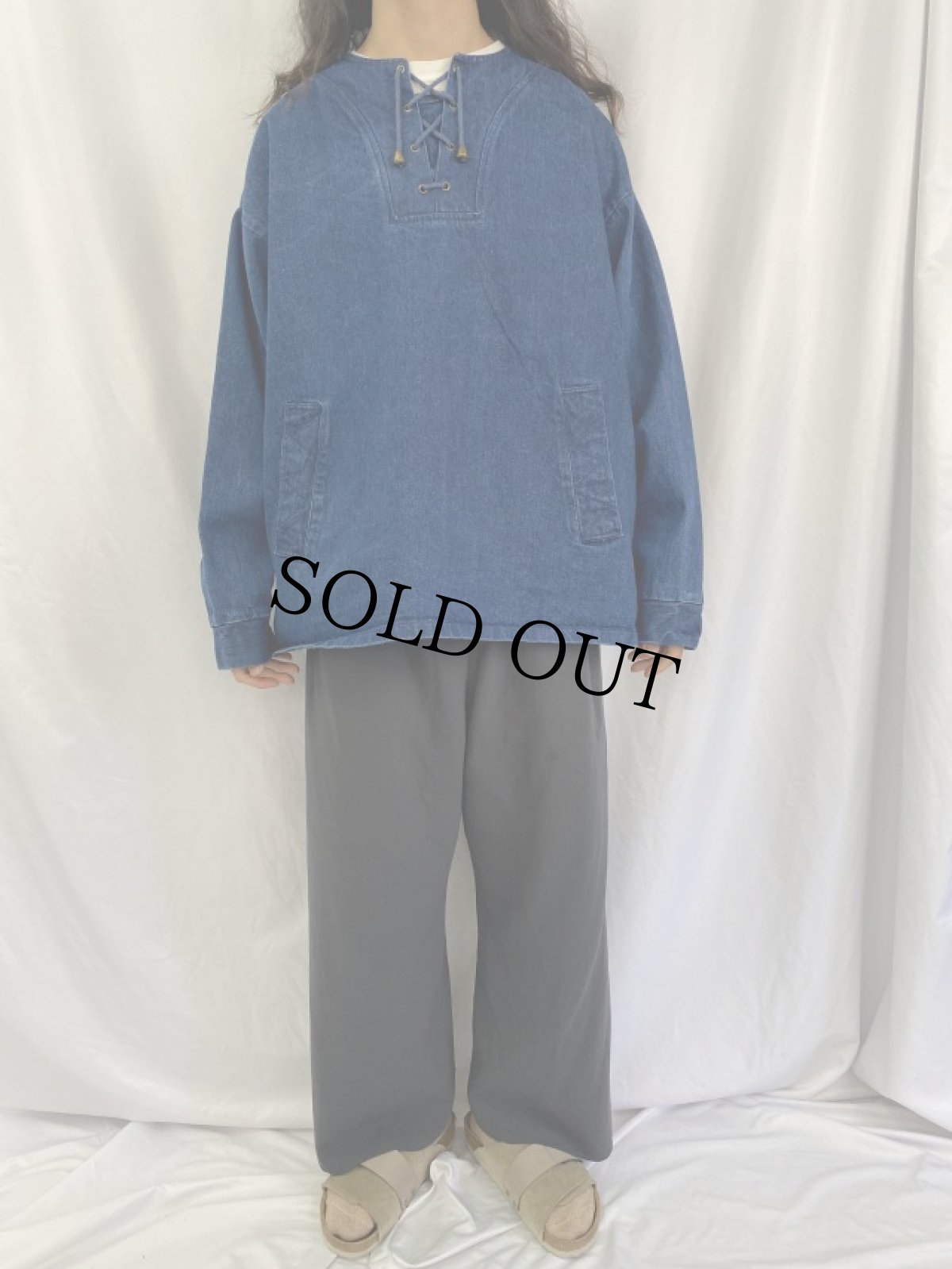 画像2: Lee Valley Smocks レースアップデニムスモック (2)