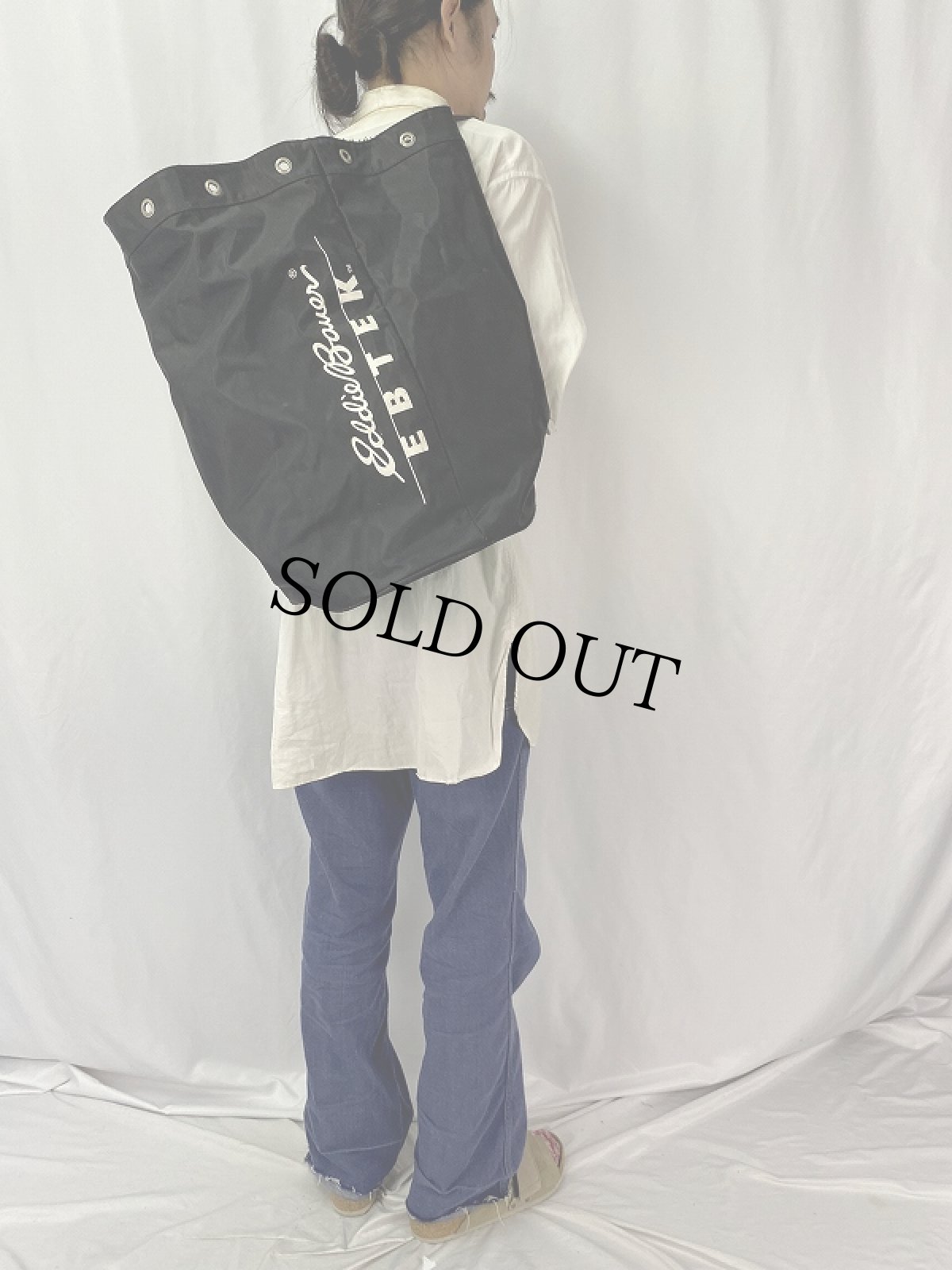 画像2: Eddie Bauer EBTEK ロゴプリント ナイロンバッグ BLACK (2)