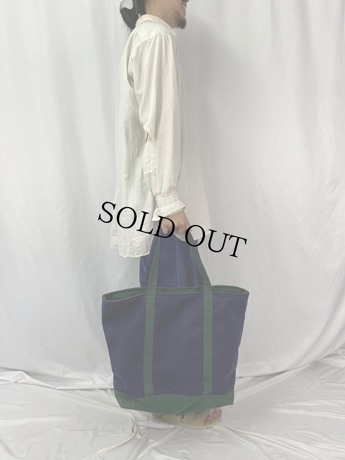 画像2: 90's LANDS' END USA製 キャンバストートバッグ (2)