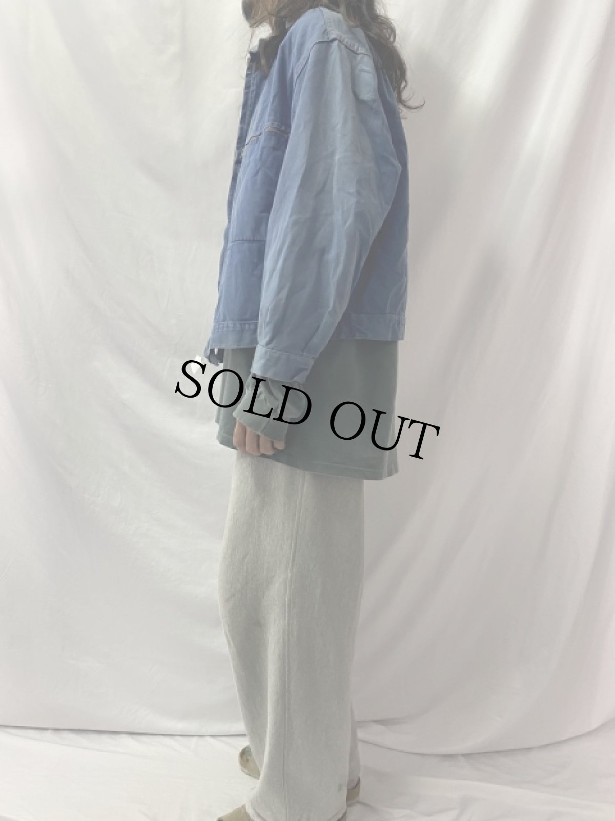 画像3: 60〜70's EURO コットンツイル ジップワークジャケット (3)