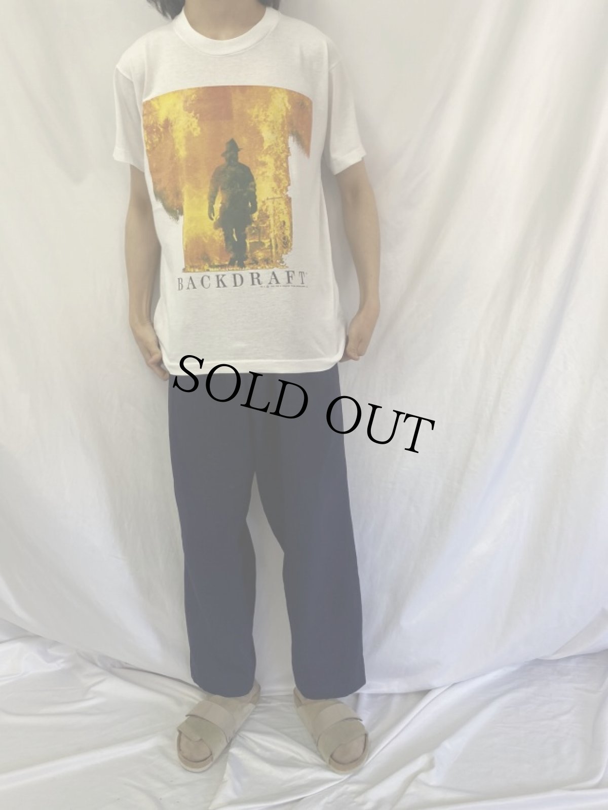 画像2: 90's BACKDRAFT USA製 アクション映画プリントTシャツ XL (2)