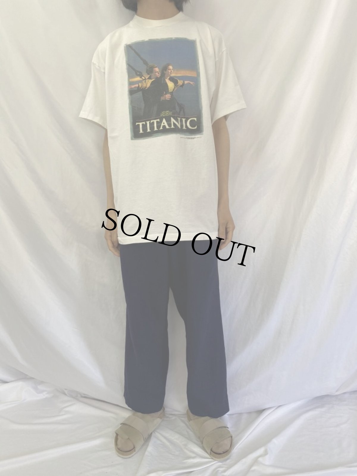 画像2: 90's TITANIC ロマンス映画プリントTシャツ XL (2)