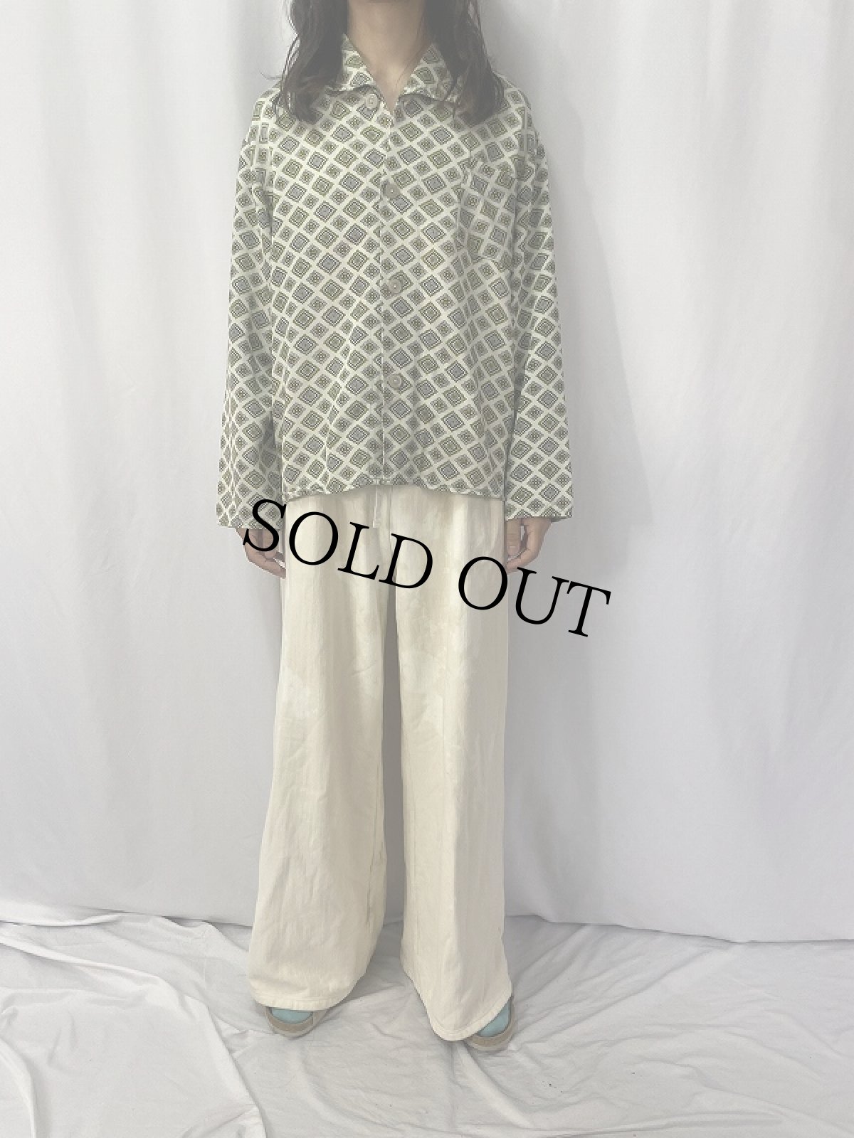 画像2: 60's EURO 総柄パジャマシャツ SIZE54 (2)