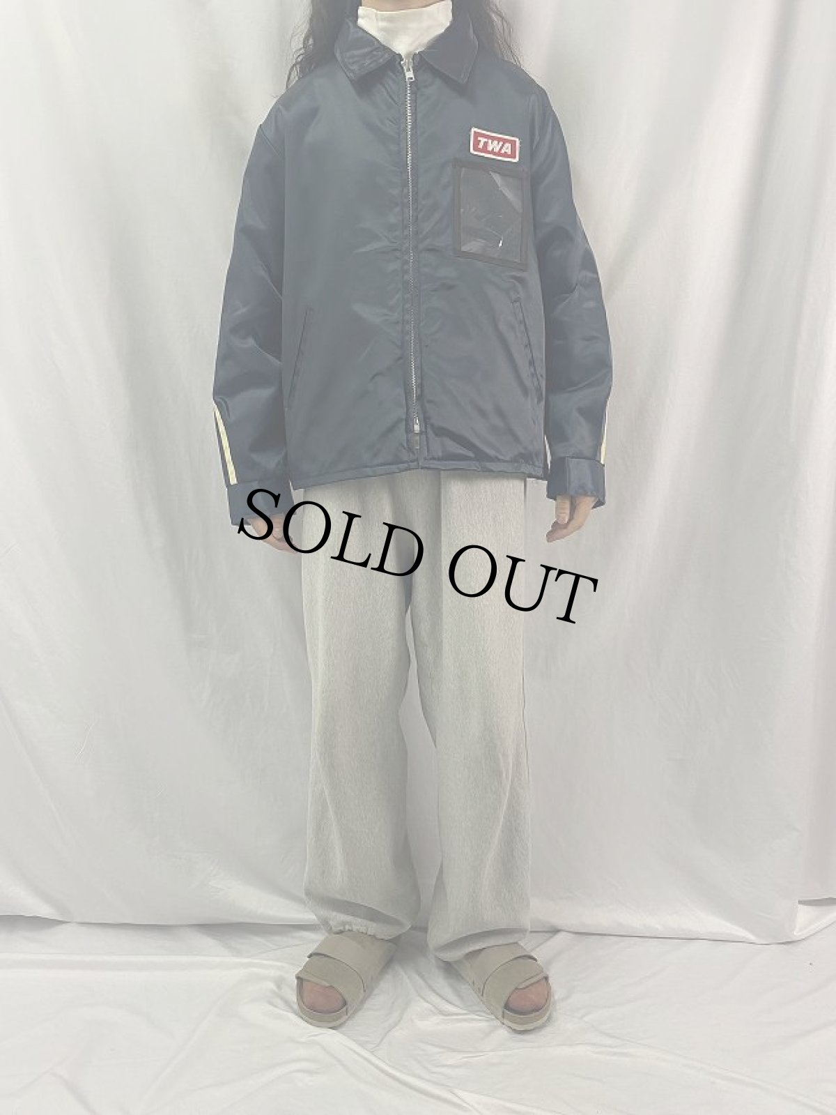 画像2: 80's Amazon SPORTSWEAR USA製 "TWA" タイタンクロス ジップワークジャケット XL (2)