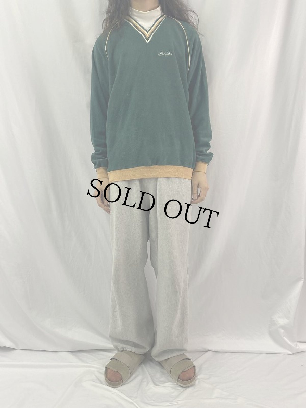 画像3: 80's Champion トリコタグ USA製 "Sea Island" Vネック ベロアカットソー XL (3)