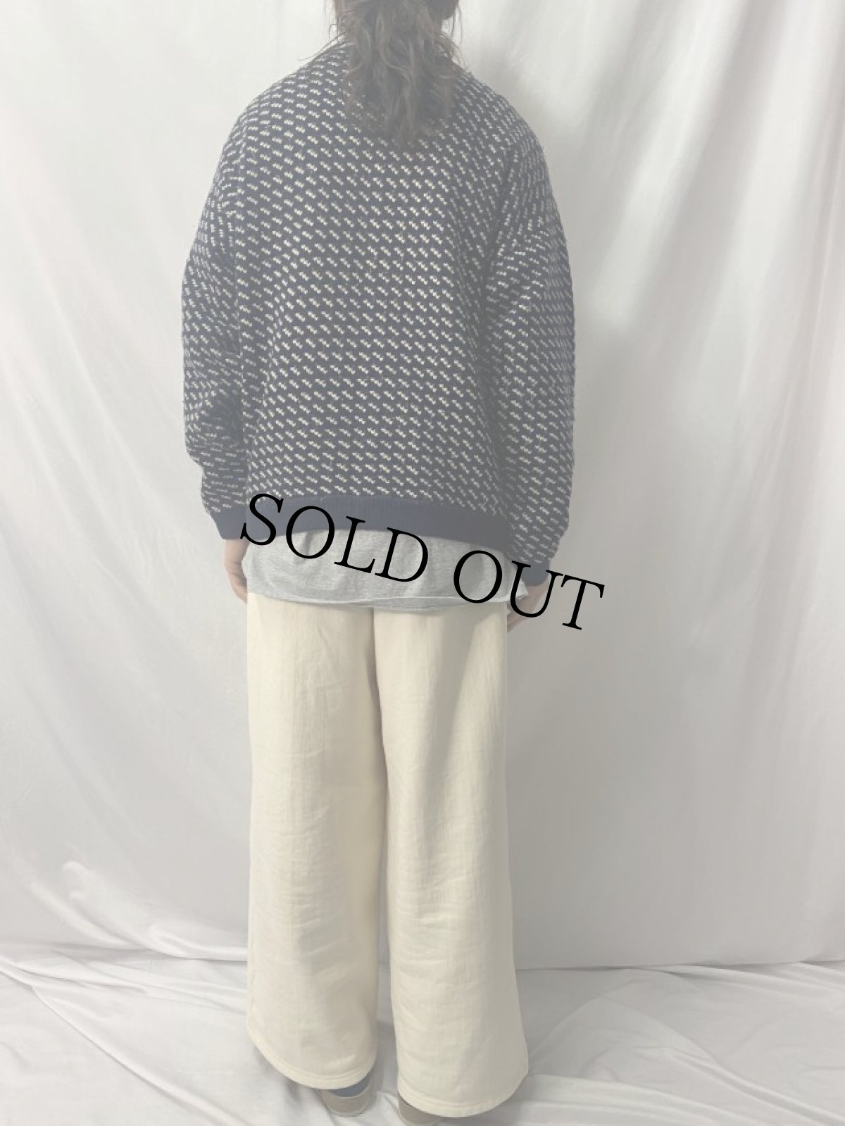 画像4: 60's L.L.Bean 筆記体タグ NORWAY製 バーズアイ ウールニットセーター XL (4)