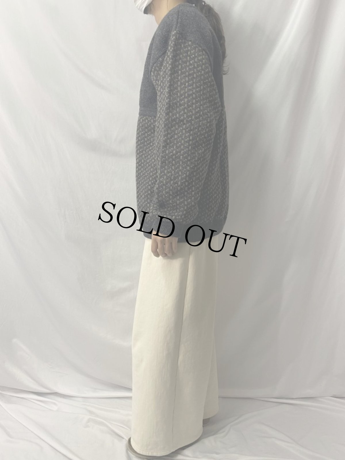 画像3: 70〜80's L.L.Bean NORWAY製 バーズアイ柄 プルオーバーウールニットセーター L (3)